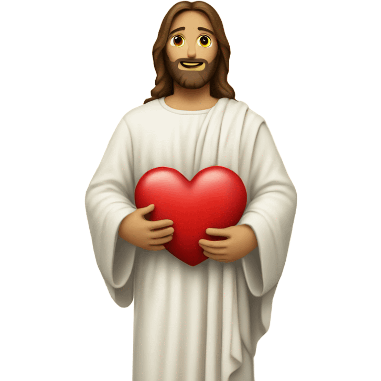 Jesus holding heart emoji