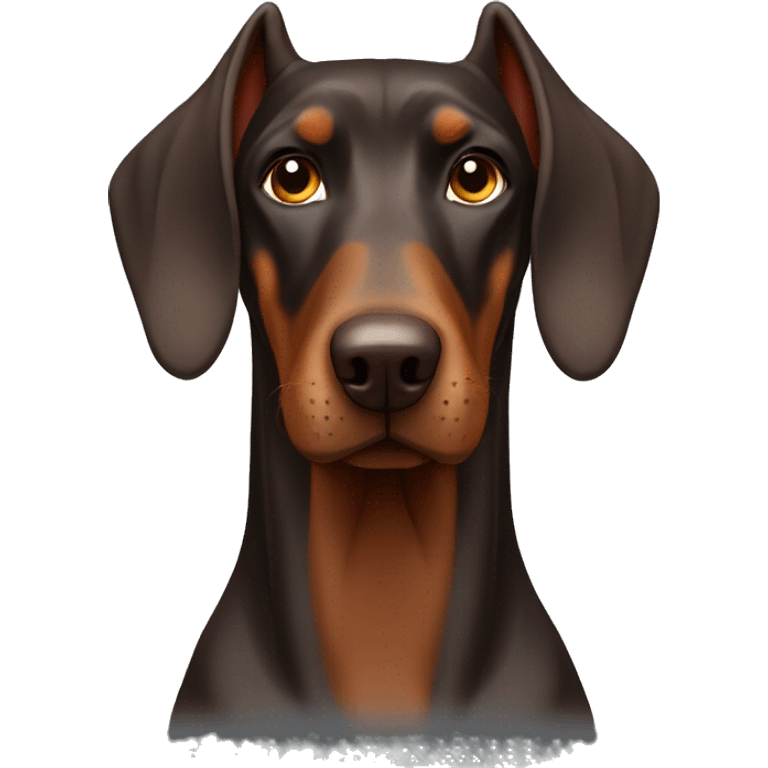 Brown doberman with long ears emoji