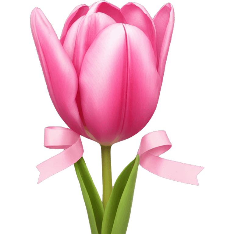 Pink tulips with a withe ribbon emoji