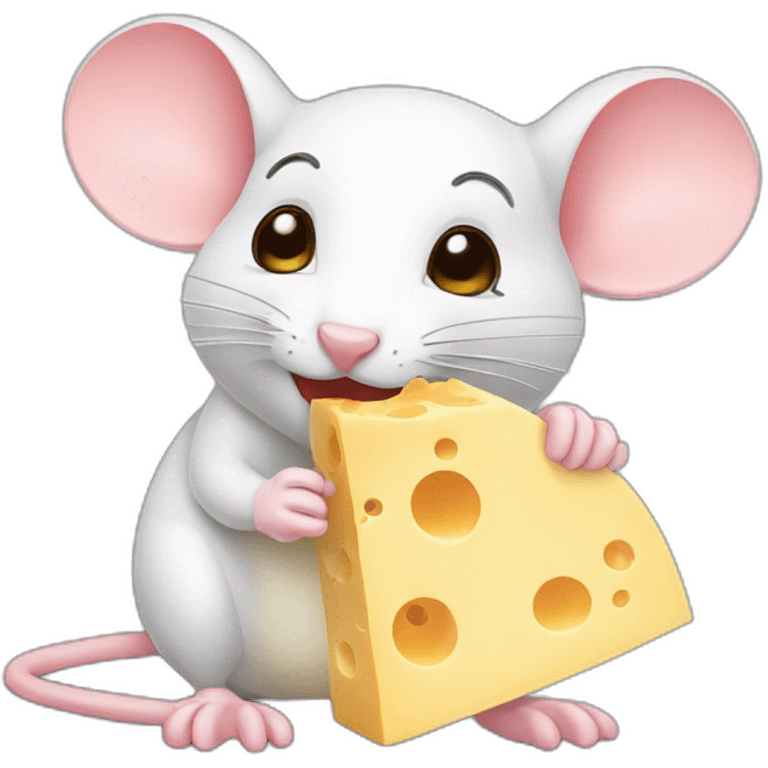 mouse eating cheese emoji