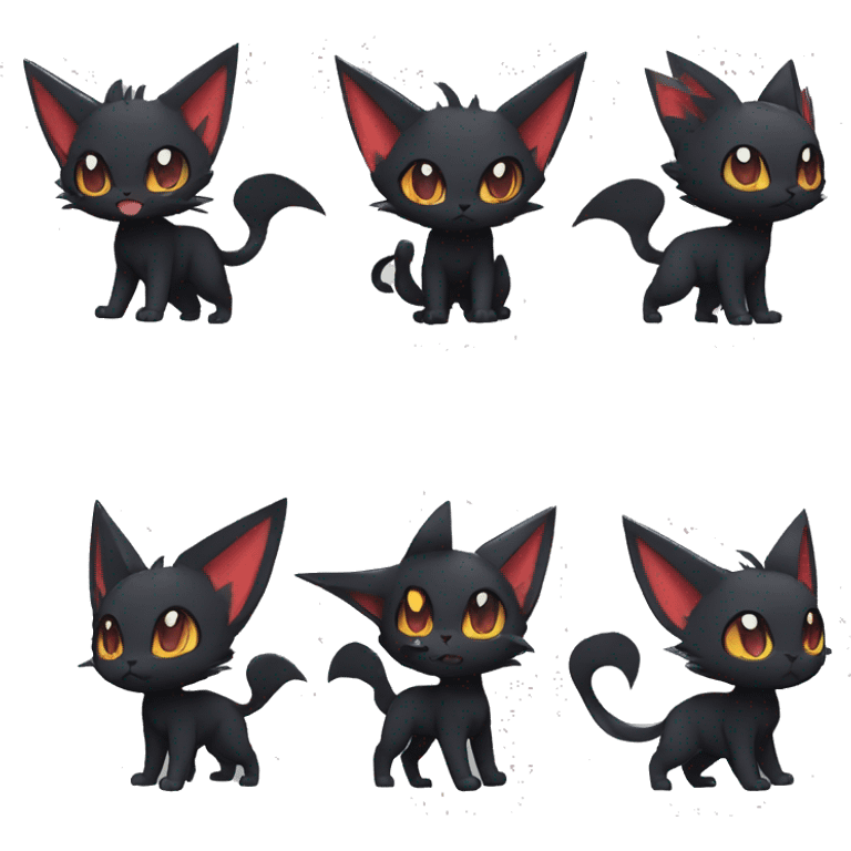 Cool Cute Edgy Black Dark Chibi Cat-Noibat-Noivern-Litten-Pokémon-Fakémon-hybrid emoji