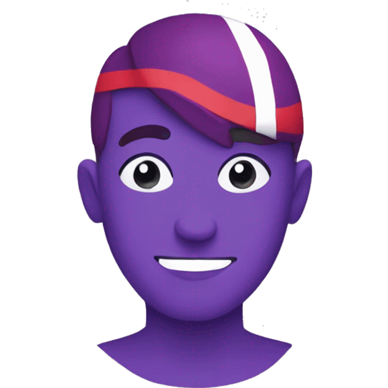 Purple awarness ribion with one red stripe emoji