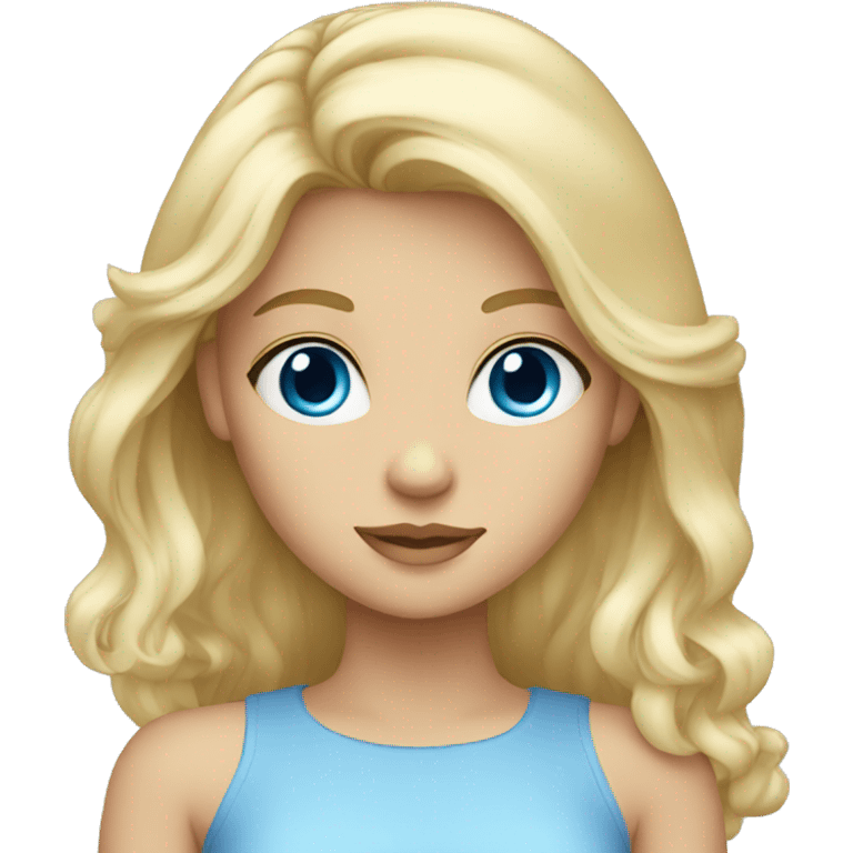 Blonde girl with blue eyes  emoji