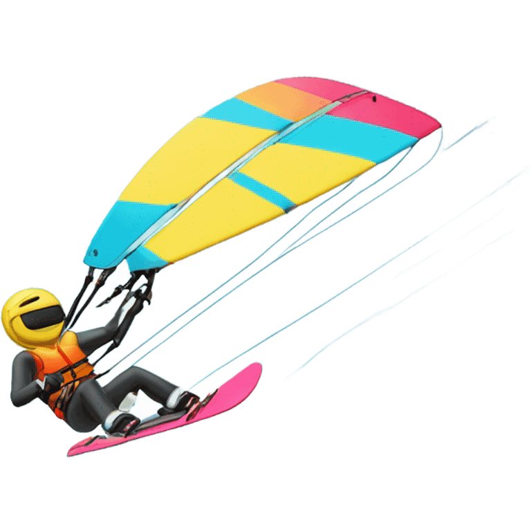 Kiteboarding with skis emoji