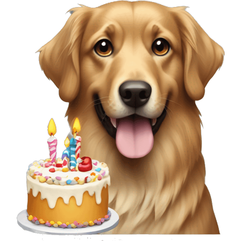 Dog Breed Hovawart with a birthday cake emoji