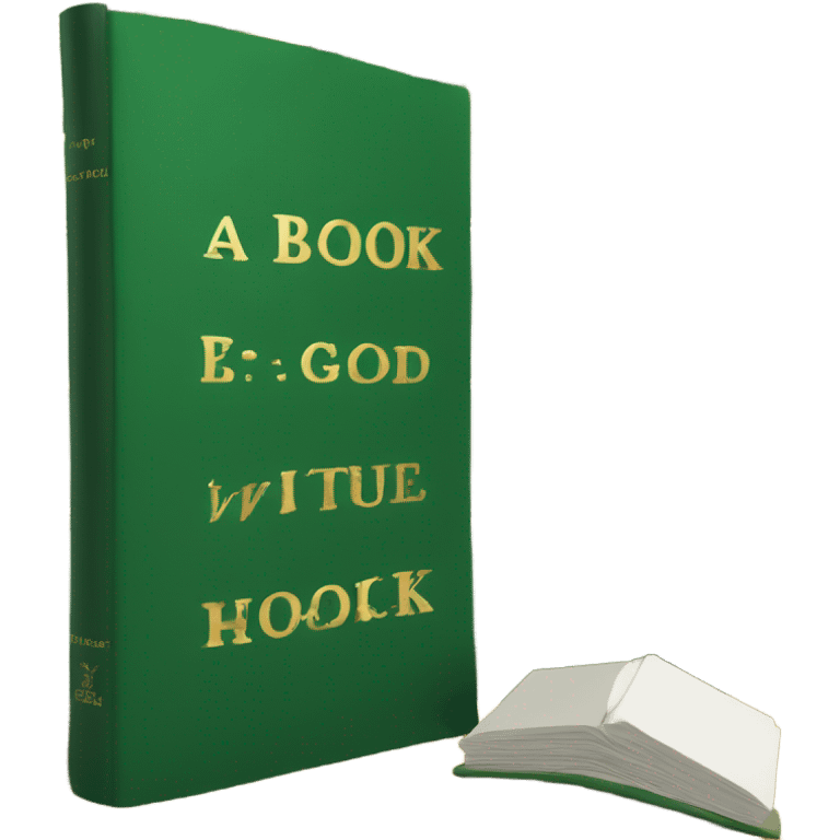 a book with a green cover and gold lettering a book with a white cover and gold lettering emoji