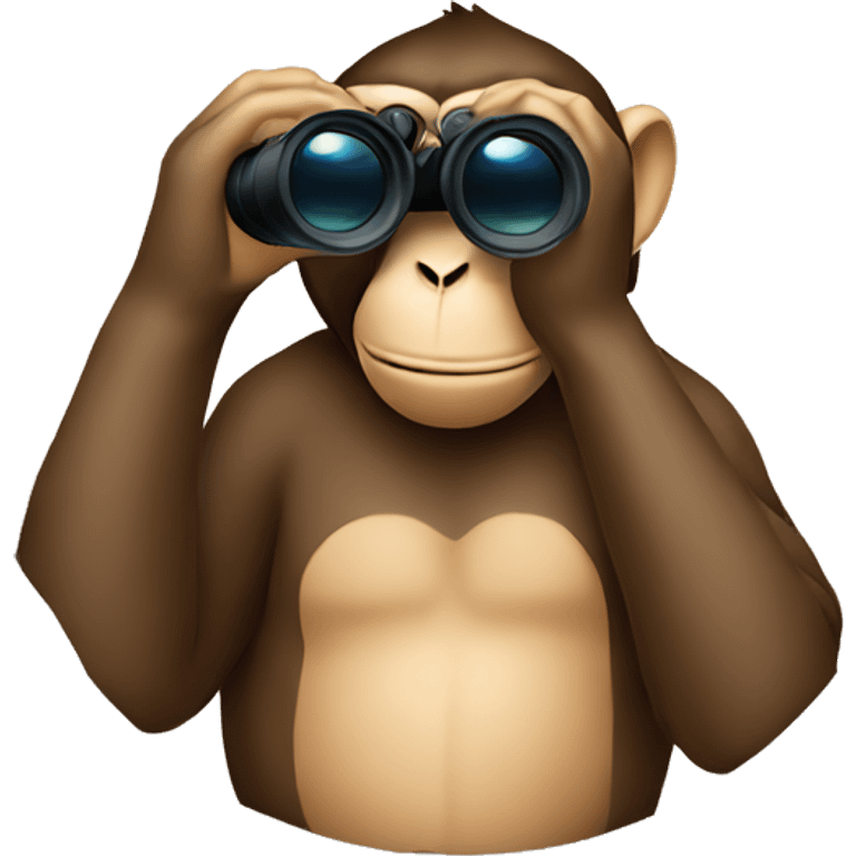 Monkey watching through binoculars emoji