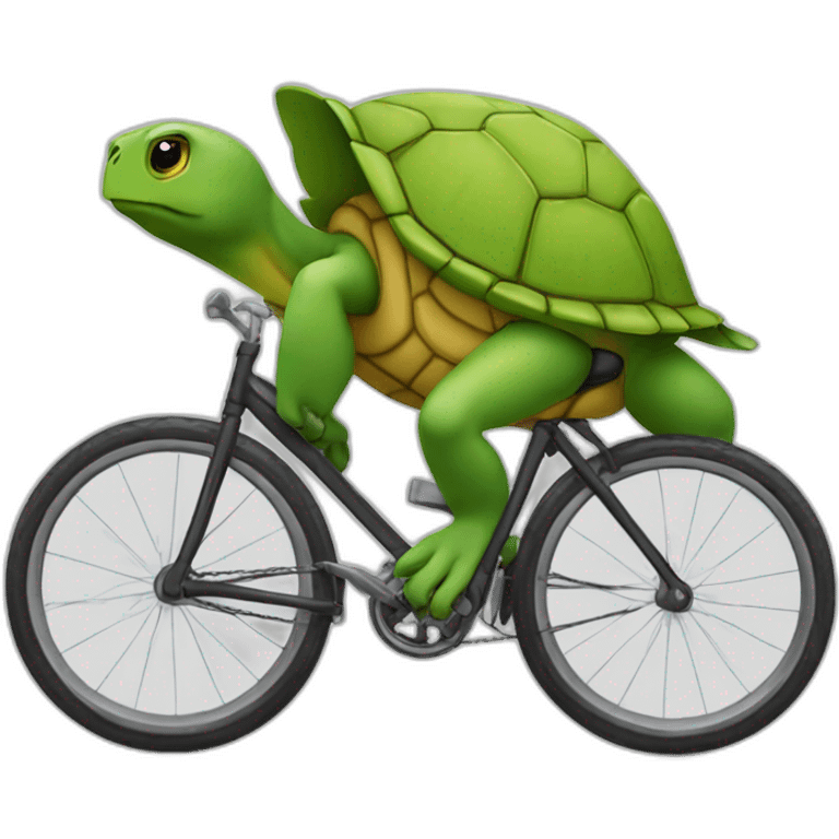 Tortue sur un velo emoji