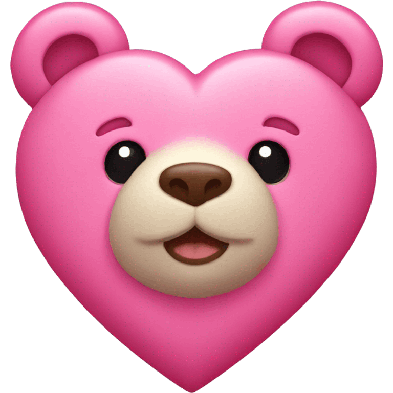 Pink heart with bear emoji