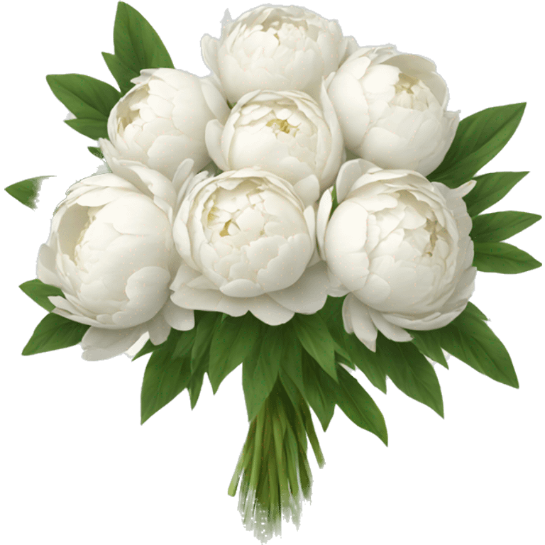 White peonies bouquet  emoji