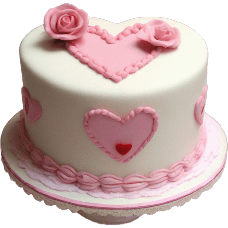 Heart shaped coquette shabby chic cake emoji