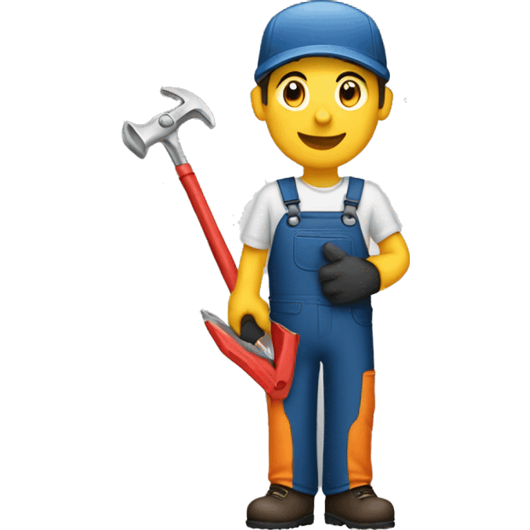 Mechanic holding tools emoji