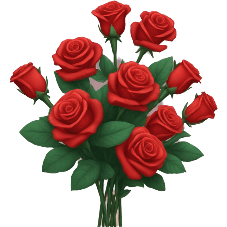 Big red roses bouquet emoji