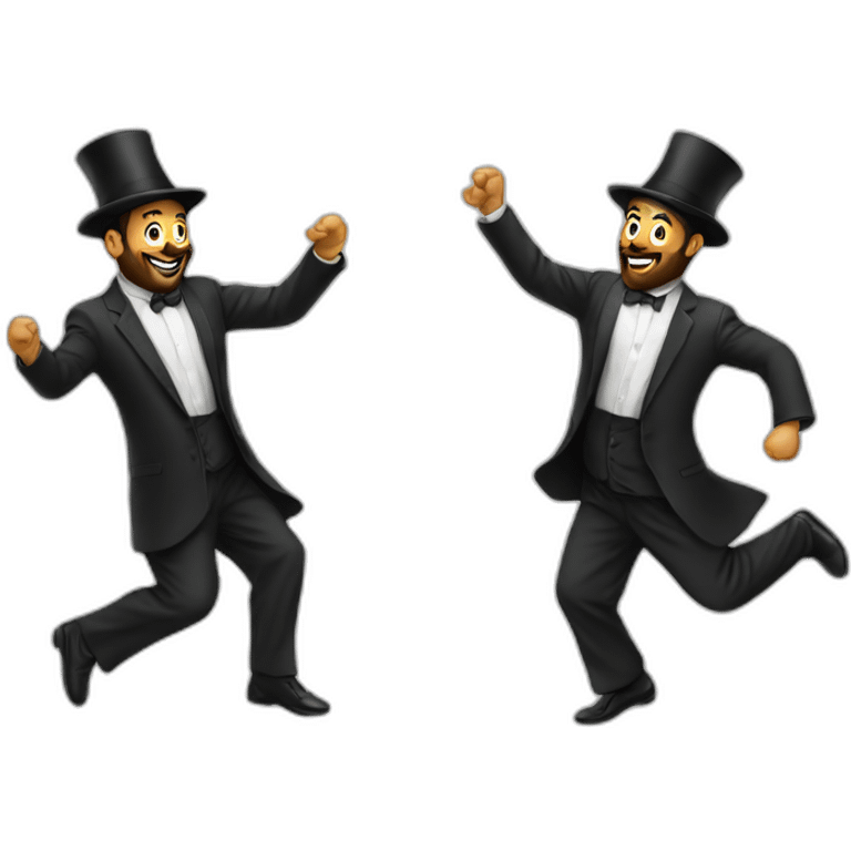 Two rabbi dancing emoji