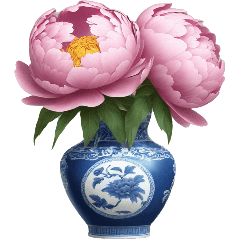 Peony in chinoiserie vase emoji