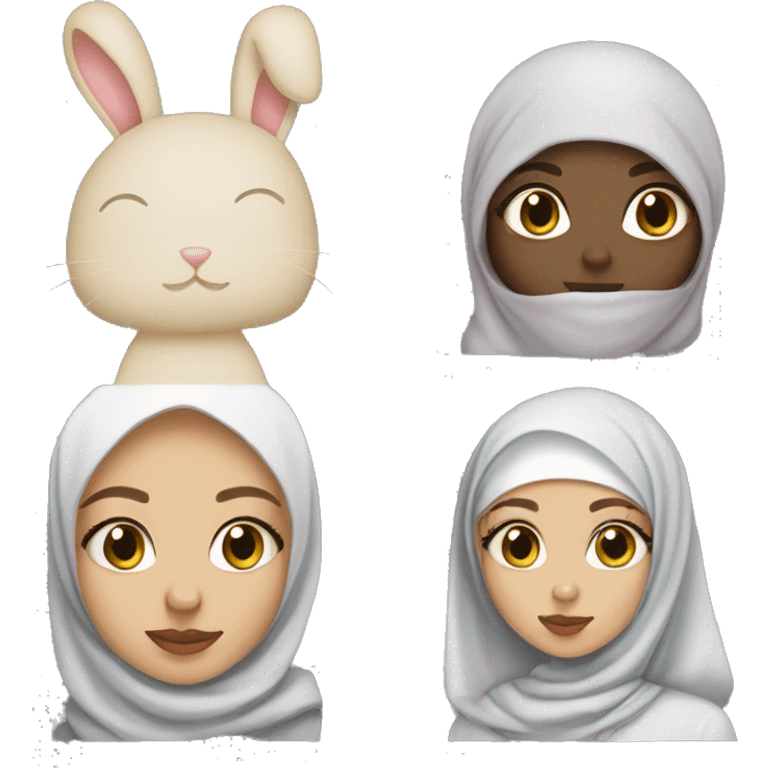 Light skin Girl with hijab and a bunny emoji