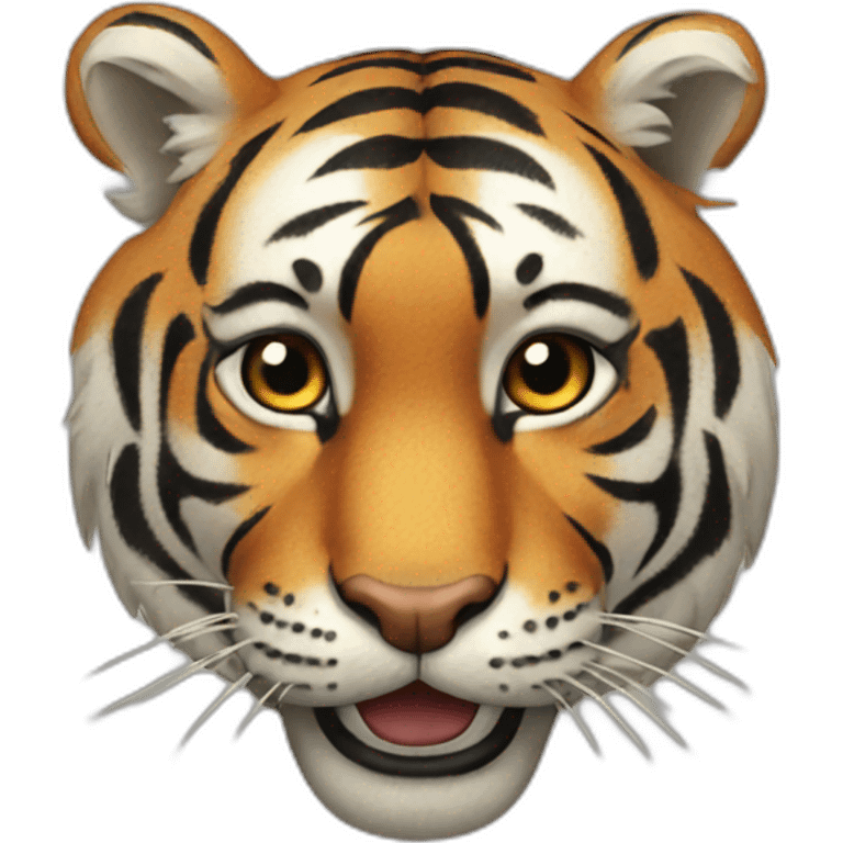 Tiger face happy emoji