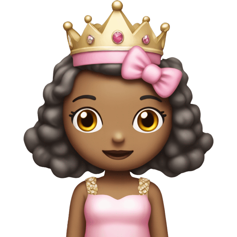 hello kitty with a pink dress and crown , blush pink  emoji