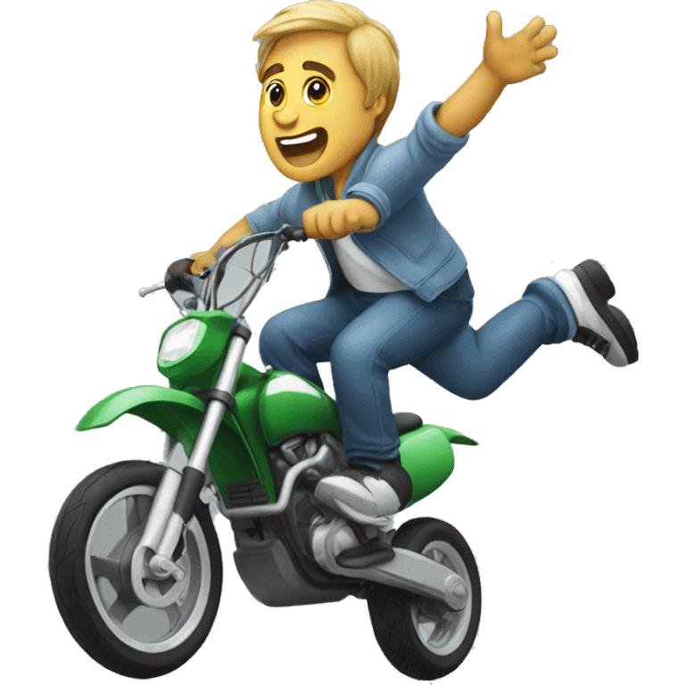 A guy doing a wheelie emoji