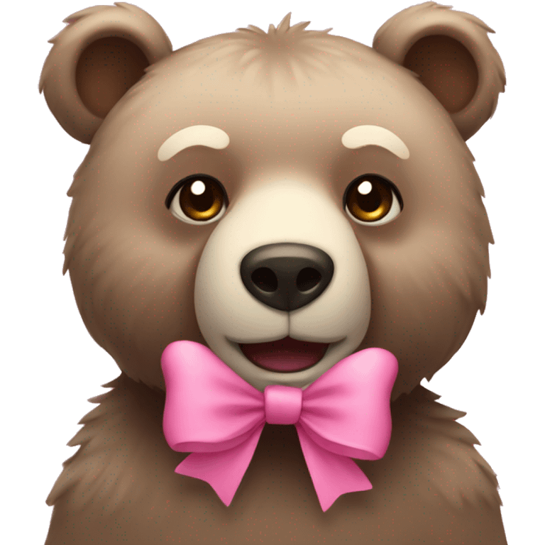 Bear with pink bow emoji