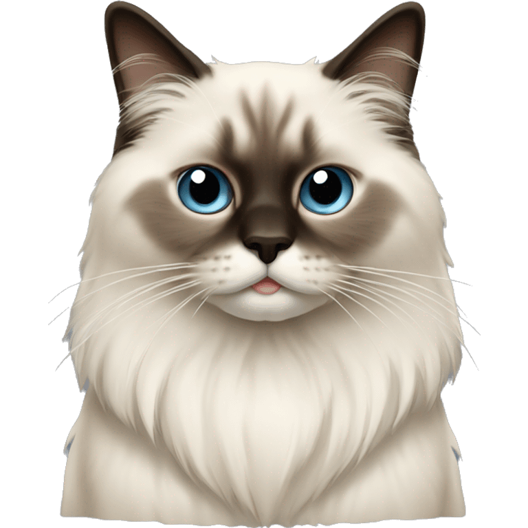 Long fur birman cat full emoji