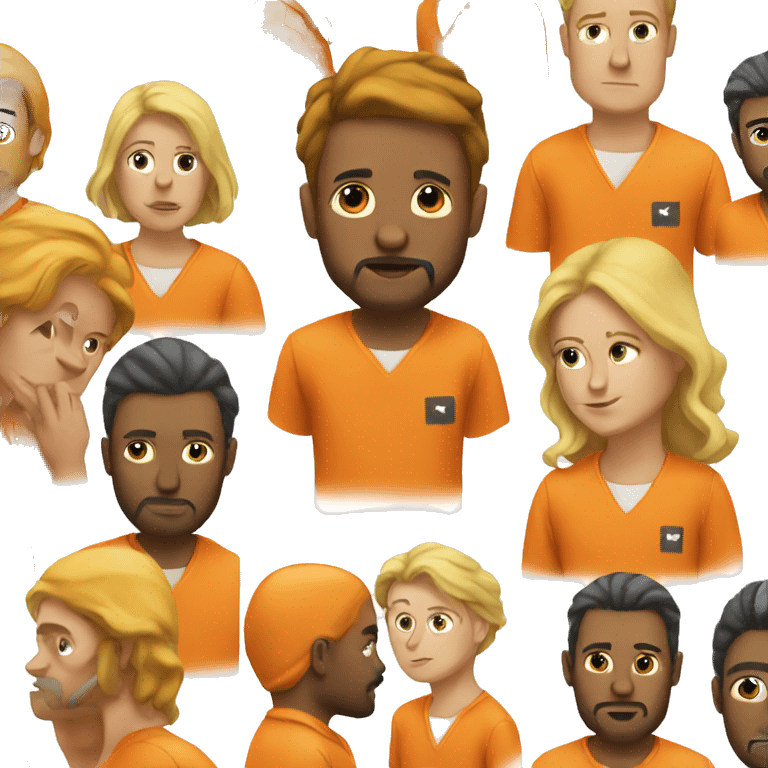 Prisoners in orange suit emoji