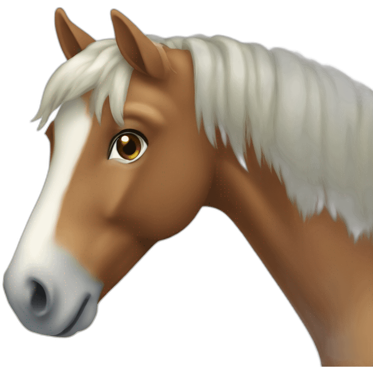 poney blanc et roux emoji