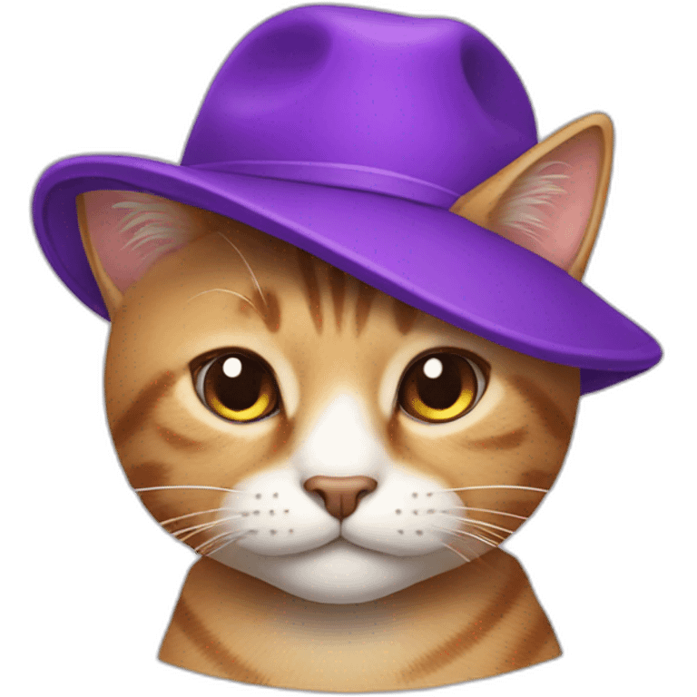 cat with hat and purple cap emoji