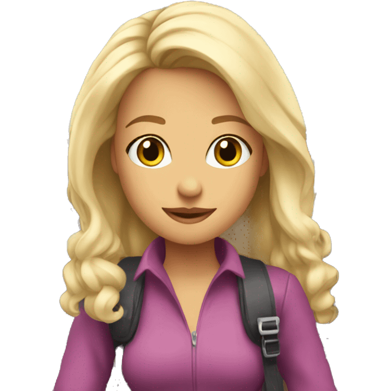 blonde boarding on a plane emoji