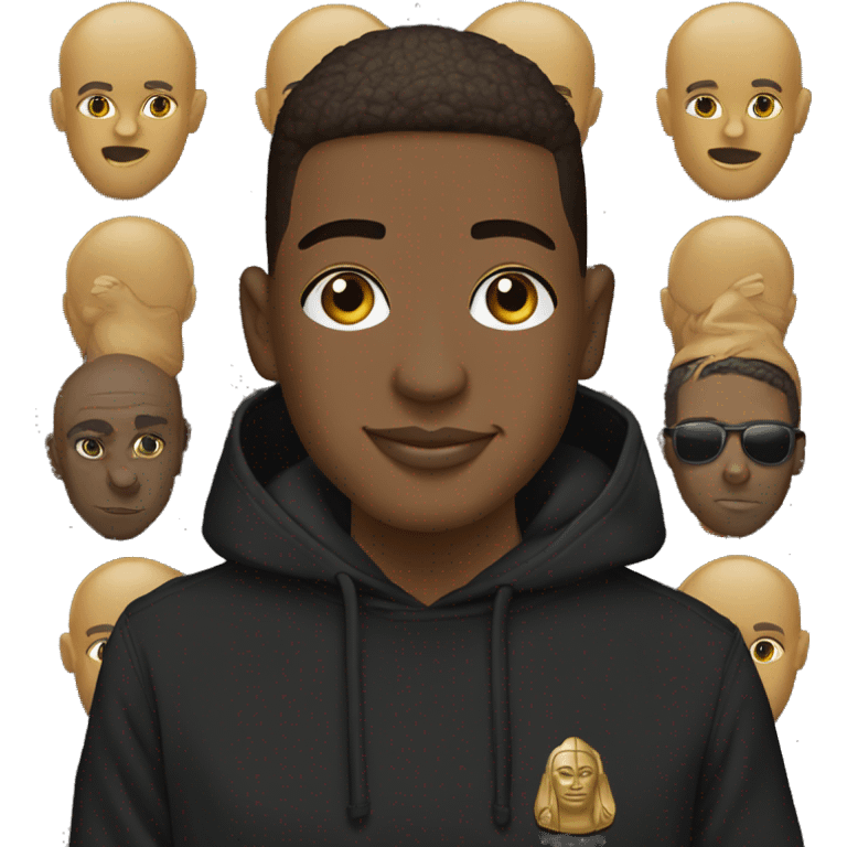 A bald alpha phi alpha man with sphinx on hoodie emoji