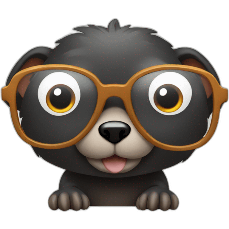 mole in glasses with raised paws emoji