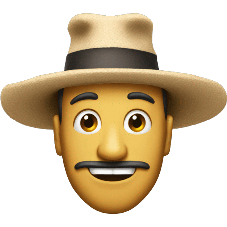 Man with comically large hat emoji