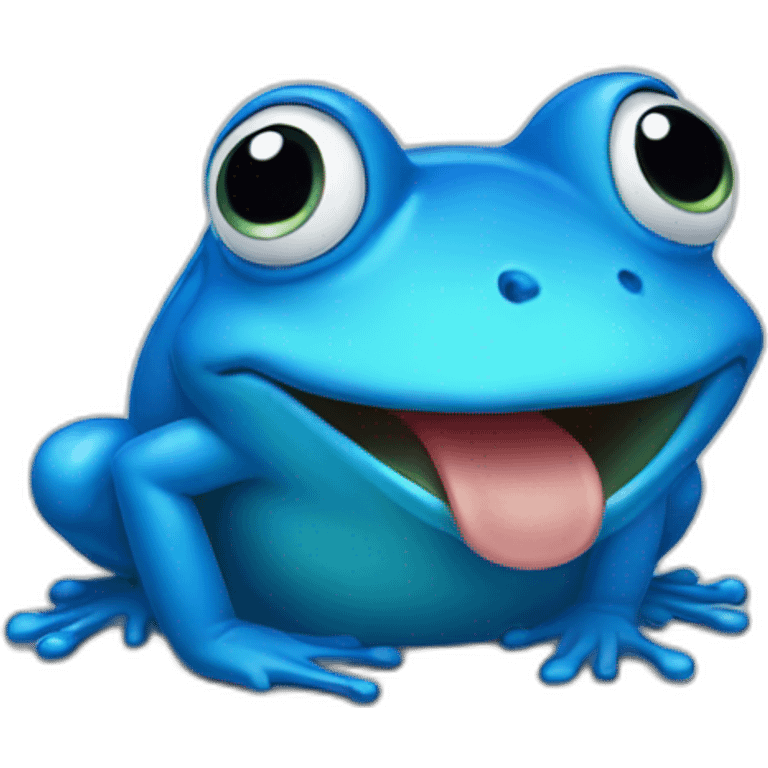 blue frog crying emoji