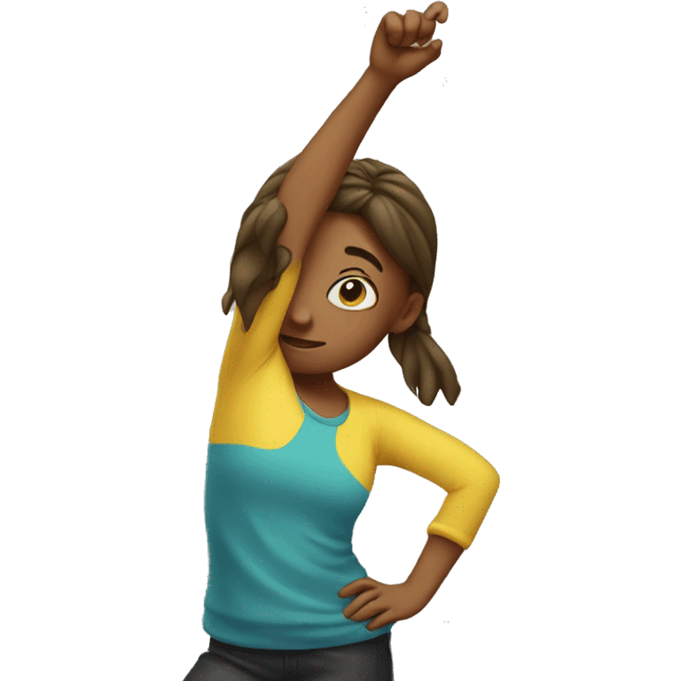 girl doing the dab emoji