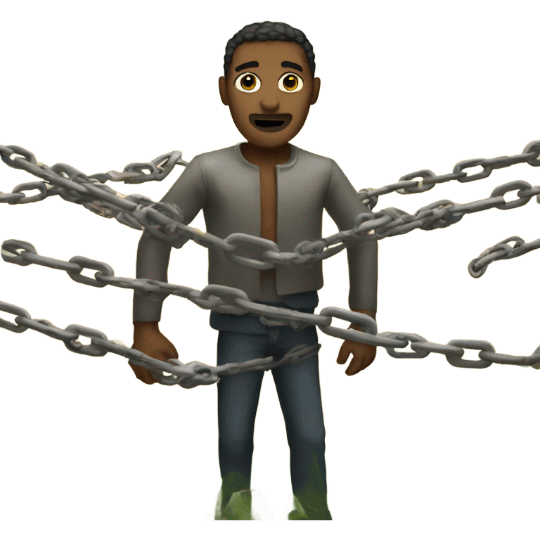 Man in chains in a field emoji