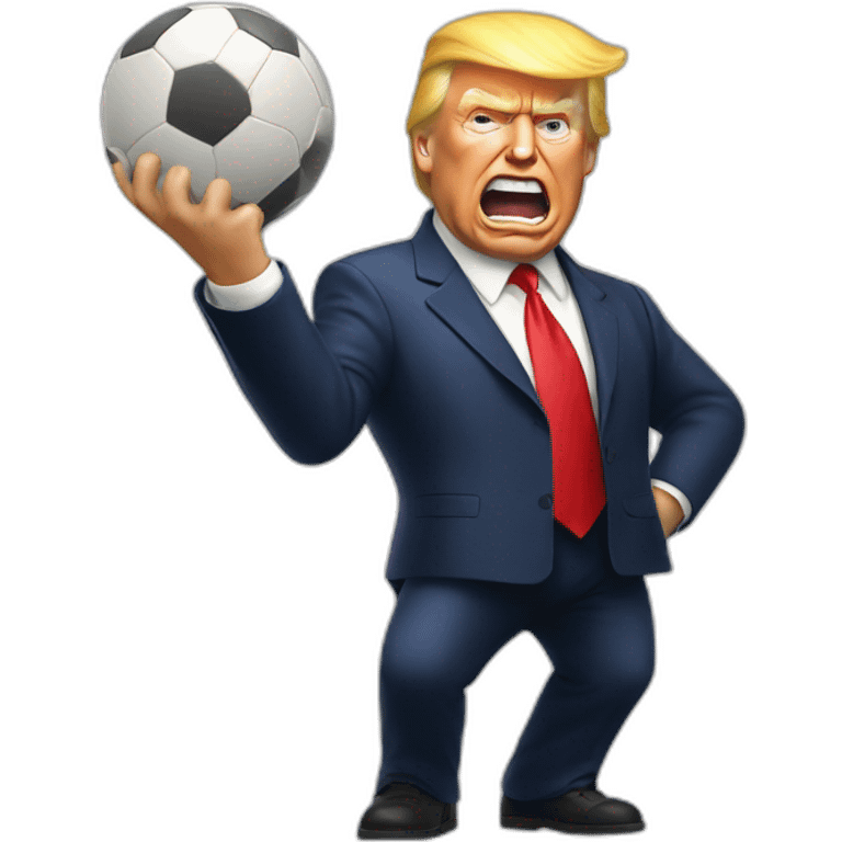 Donald trump yelling at a ball emoji