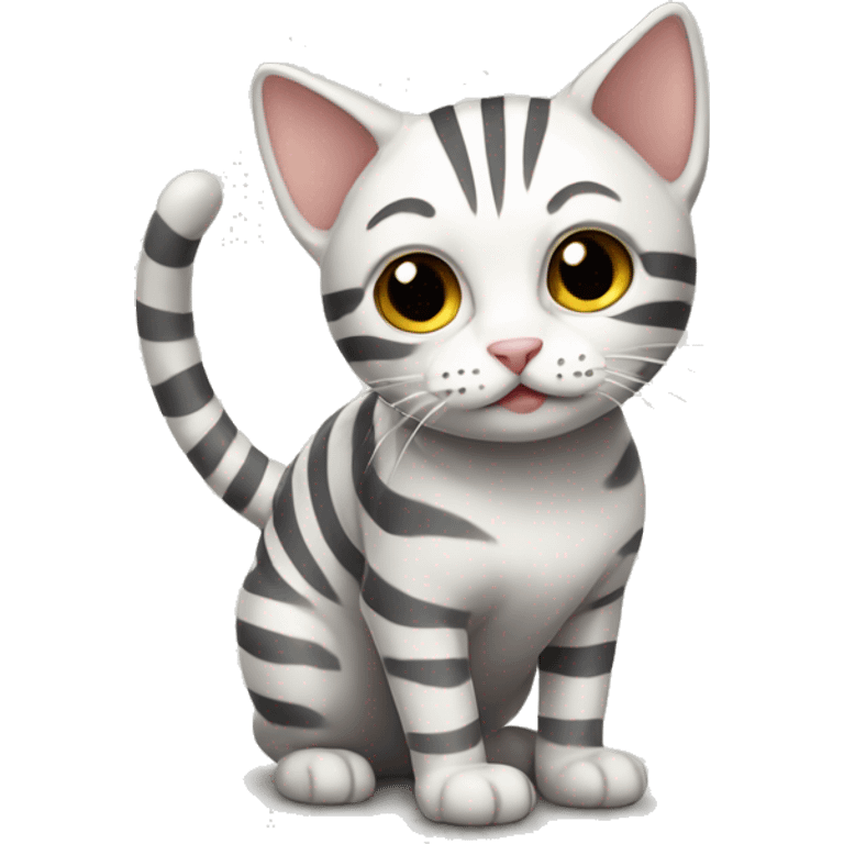 white striped cat emoji