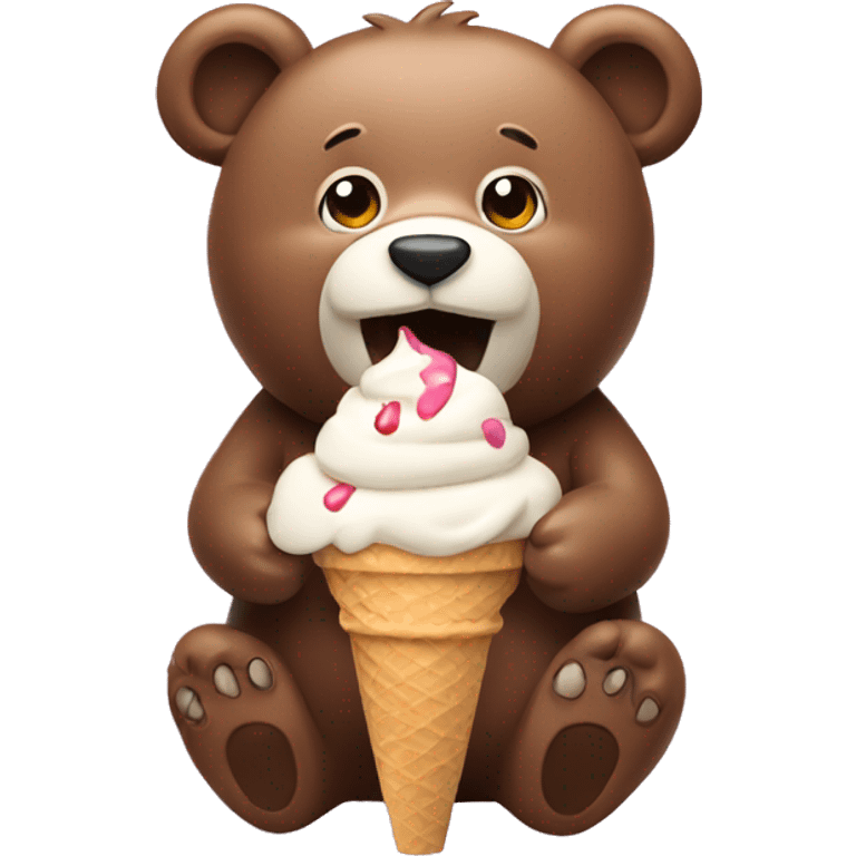 Bear eating ice cream emoji