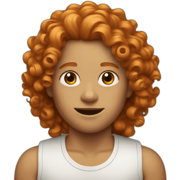 curly long ginger hair emoji