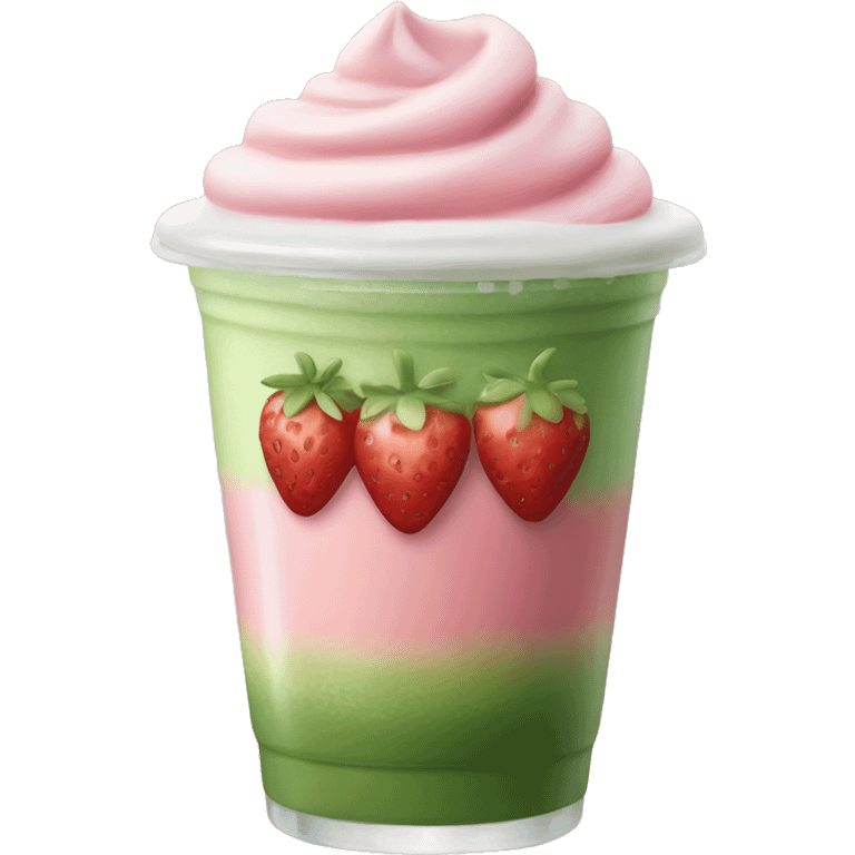 Starbucks Iced strawberry matcha latte emoji