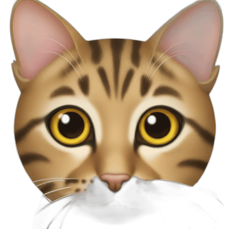 A tabby cat with big eyes emoji