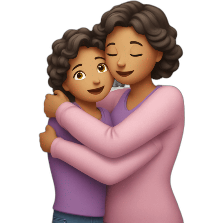 Moms are hugging mom emoji