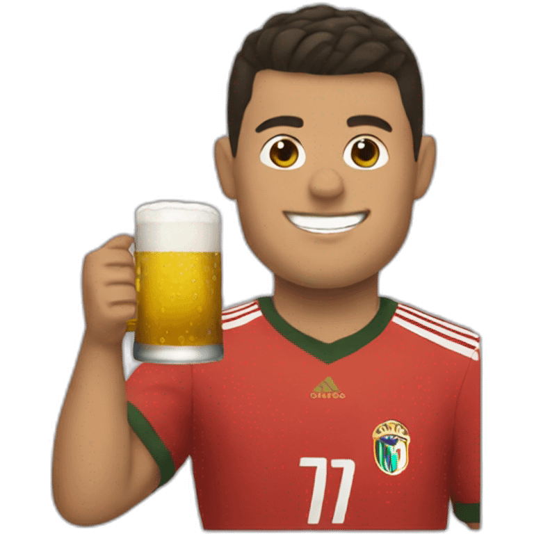 Ronaldo drinking beer emoji