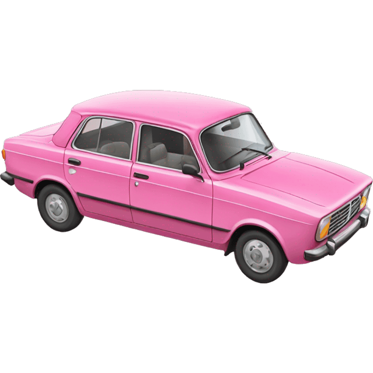 pink old car Lada emoji