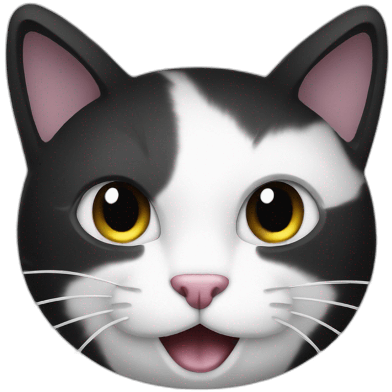 Karaoke-black-and-white-cat emoji