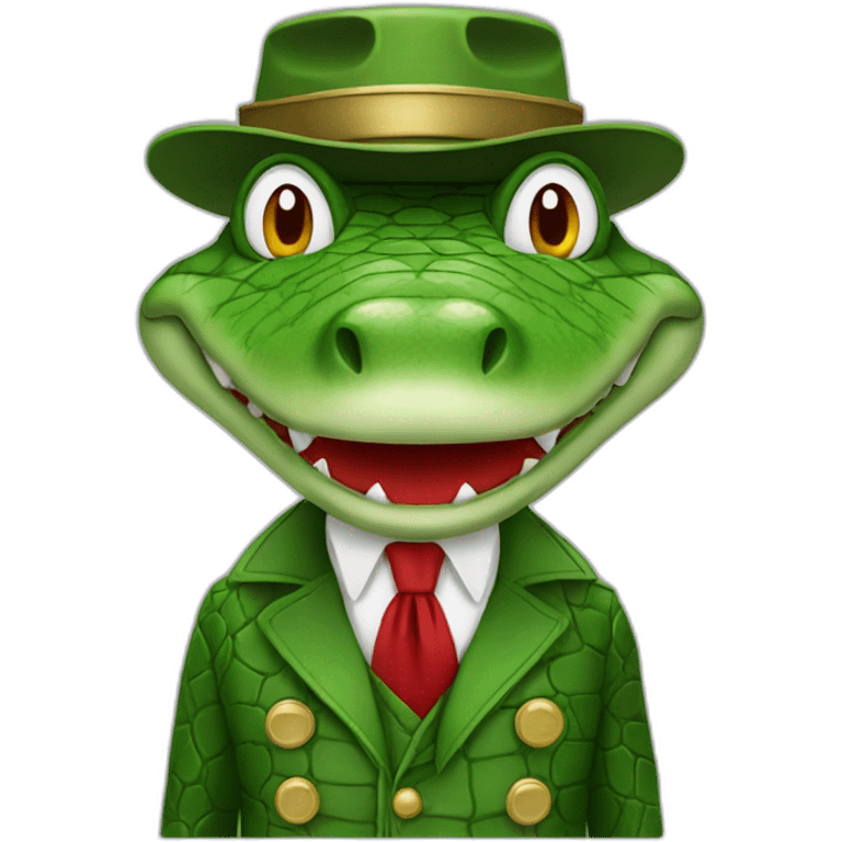 crocodile with fez hat emoji