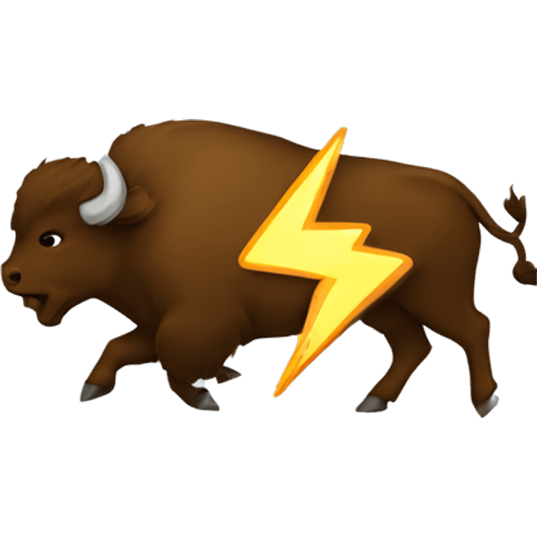 Buffalo running with lightening with word DO written on in emoji