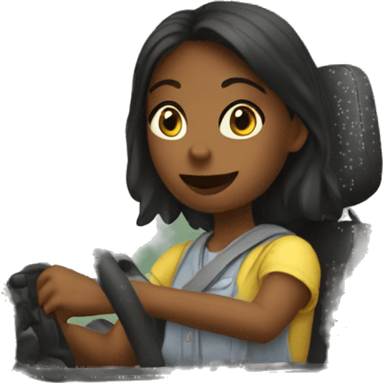 A girl driving porch  emoji