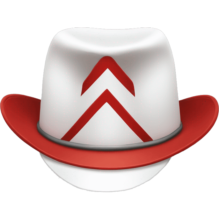 Red and white Drill team hat emoji