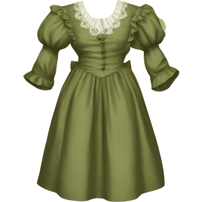 Khaki green vintage roccoco dress emoji